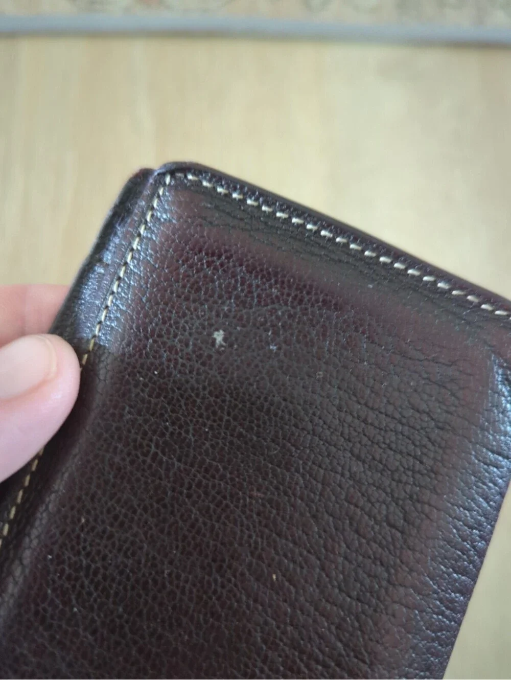 TUMI Slim Bifold Wallet Card Case Brown Textured Leather ID Window Men's